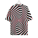 Anaglyph Optical Illusion Print Rayon Hawaiian Shirt