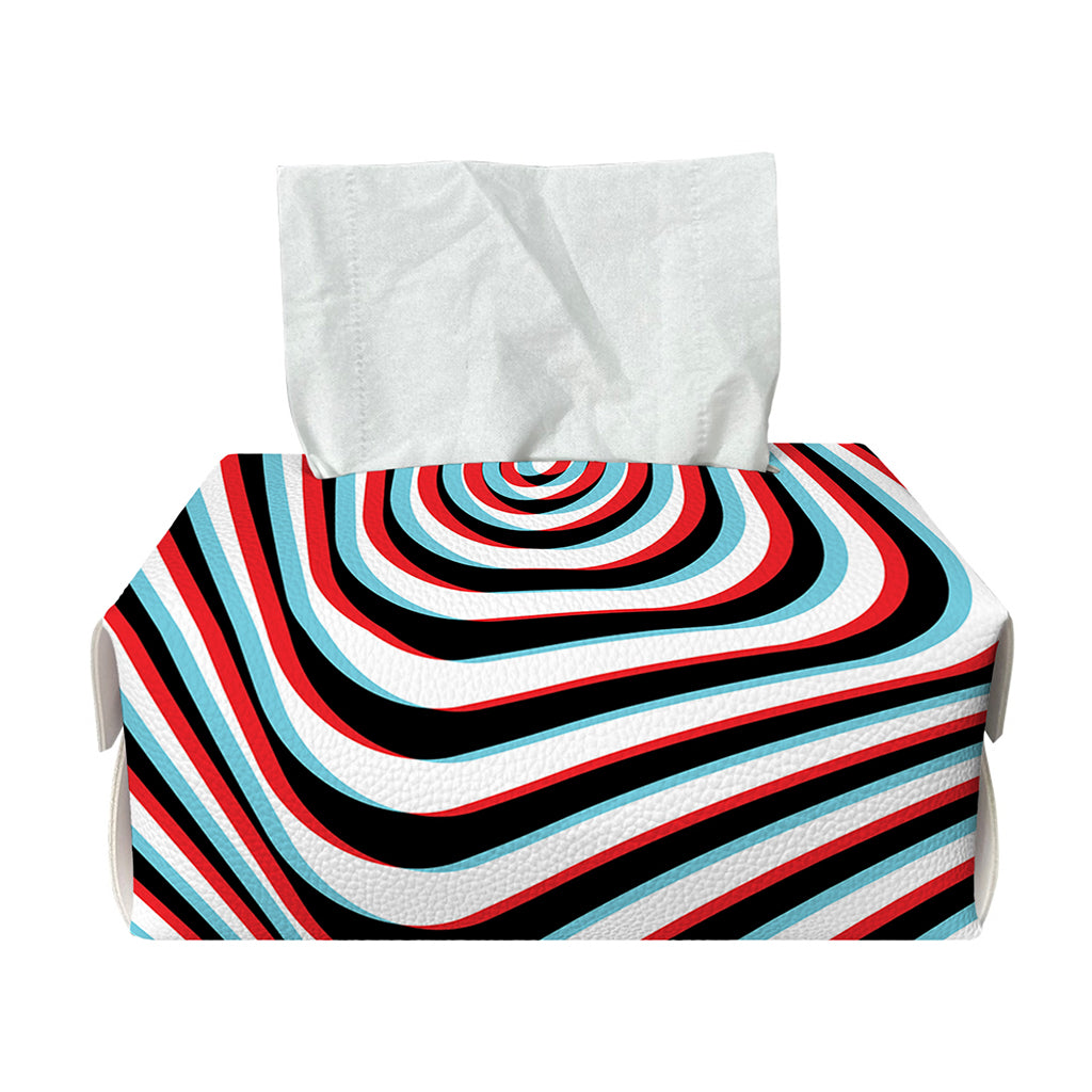 Anaglyph Optical Illusion Print Rectangle Tissue Box Cover