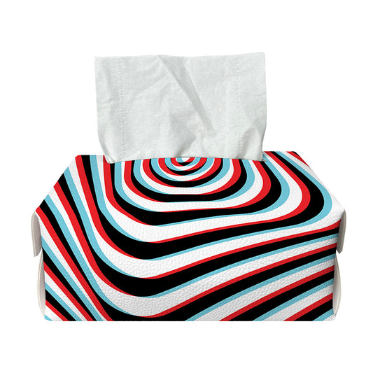 Anaglyph Optical Illusion Print Rectangle Tissue Box Cover