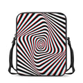 Anaglyph Optical Illusion Print Rectangular Crossbody Bag