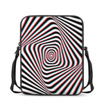Anaglyph Optical Illusion Print Rectangular Crossbody Bag