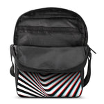 Anaglyph Optical Illusion Print Rectangular Crossbody Bag
