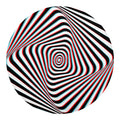 Anaglyph Optical Illusion Print Round Blanket
