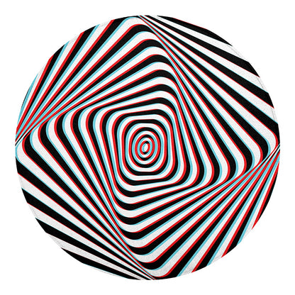 Anaglyph Optical Illusion Print Round Blanket