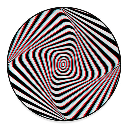 Anaglyph Optical Illusion Print Round Floor Mat