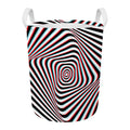Anaglyph Optical Illusion Print Round Laundry Basket