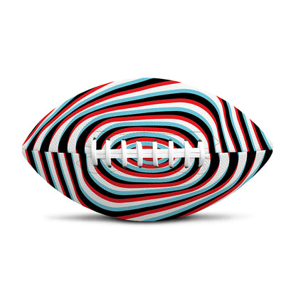 Anaglyph Optical Illusion Print Rugby Ball