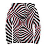 Anaglyph Optical Illusion Print Sherpa Lined Zip Up Hoodie