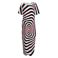 Anaglyph Optical Illusion Print Short Sleeve Long Nightdress