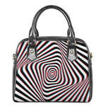 Anaglyph Optical Illusion Print Shoulder Handbag