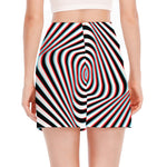 Anaglyph Optical Illusion Print Side Slit Mini Skirt