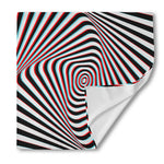 Anaglyph Optical Illusion Print Silk Bandana