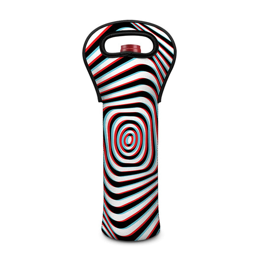 Anaglyph Optical Illusion Print Single Neoprene Wine Tote