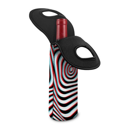 Anaglyph Optical Illusion Print Single Neoprene Wine Tote
