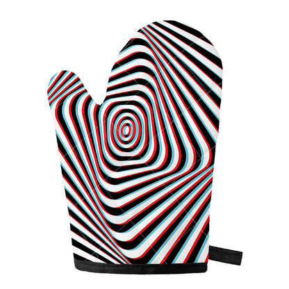 Anaglyph Optical Illusion Print Single Oven Mitt