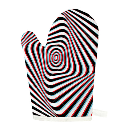 Anaglyph Optical Illusion Print Single Oven Mitt