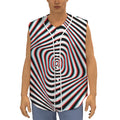Anaglyph Optical Illusion Print Sleeveless Baseball Jersey