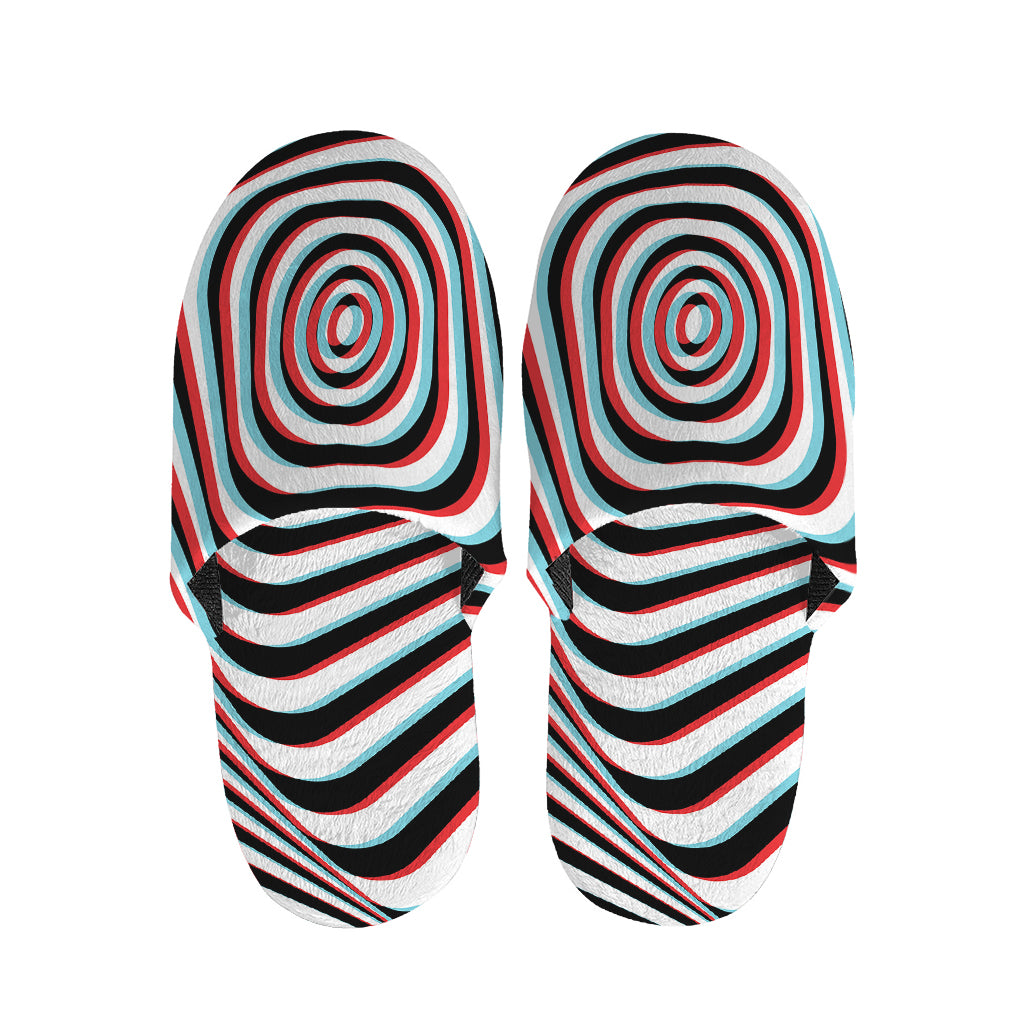 Anaglyph Optical Illusion Print Slippers
