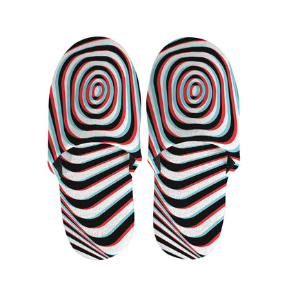 Anaglyph Optical Illusion Print Slippers