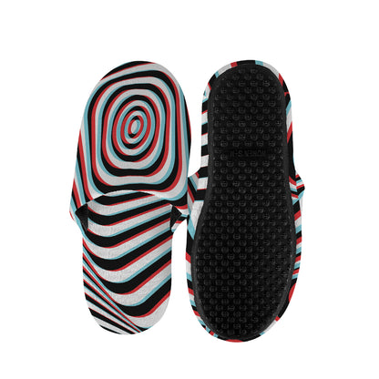 Anaglyph Optical Illusion Print Slippers