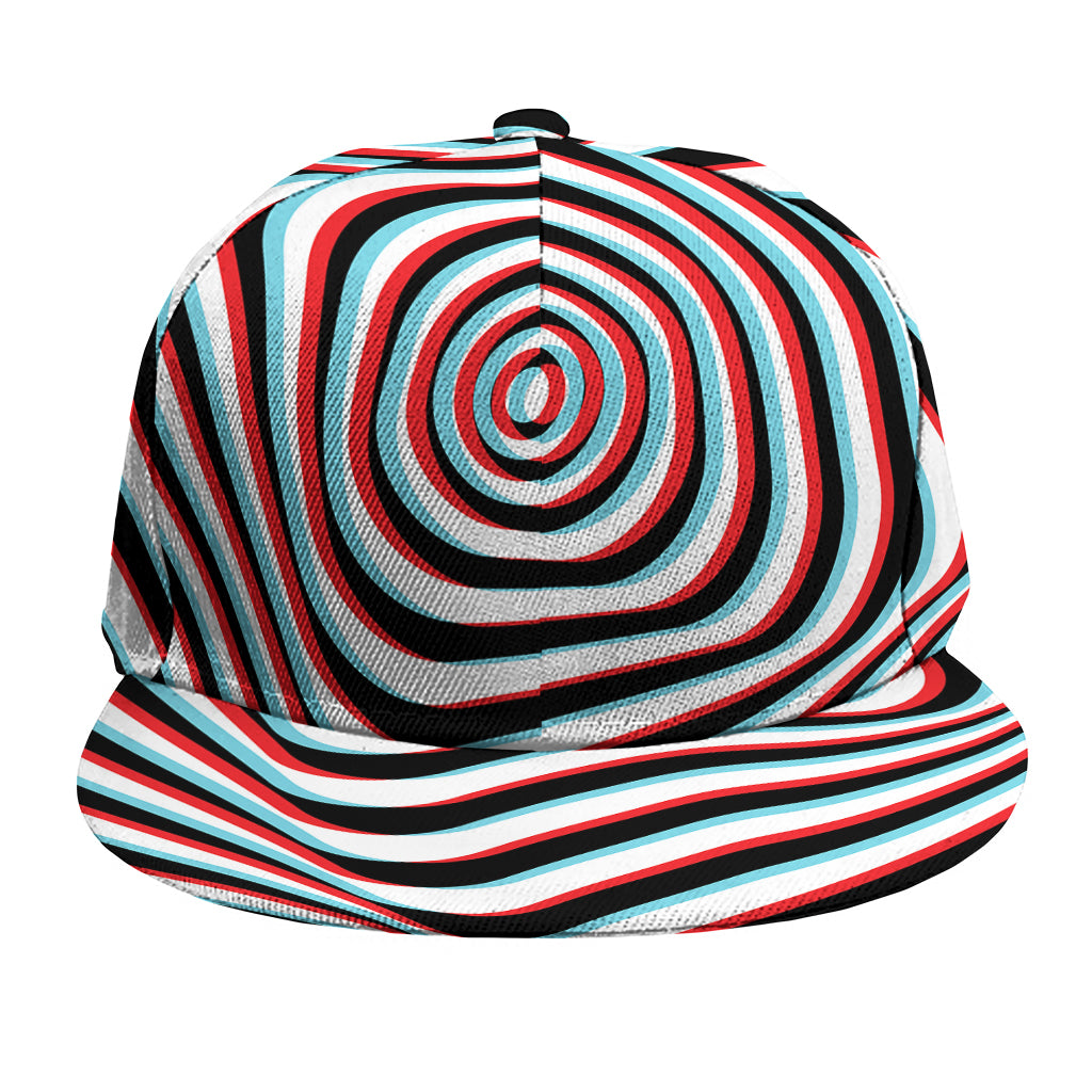 Anaglyph Optical Illusion Print Snapback Cap