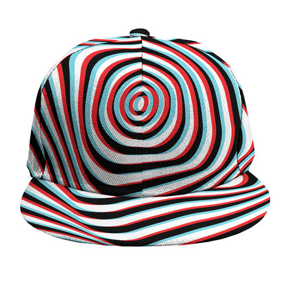Anaglyph Optical Illusion Print Snapback Cap