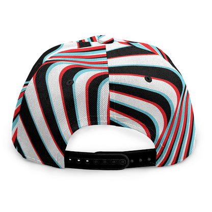 Anaglyph Optical Illusion Print Snapback Cap