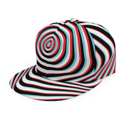 Anaglyph Optical Illusion Print Snapback Cap
