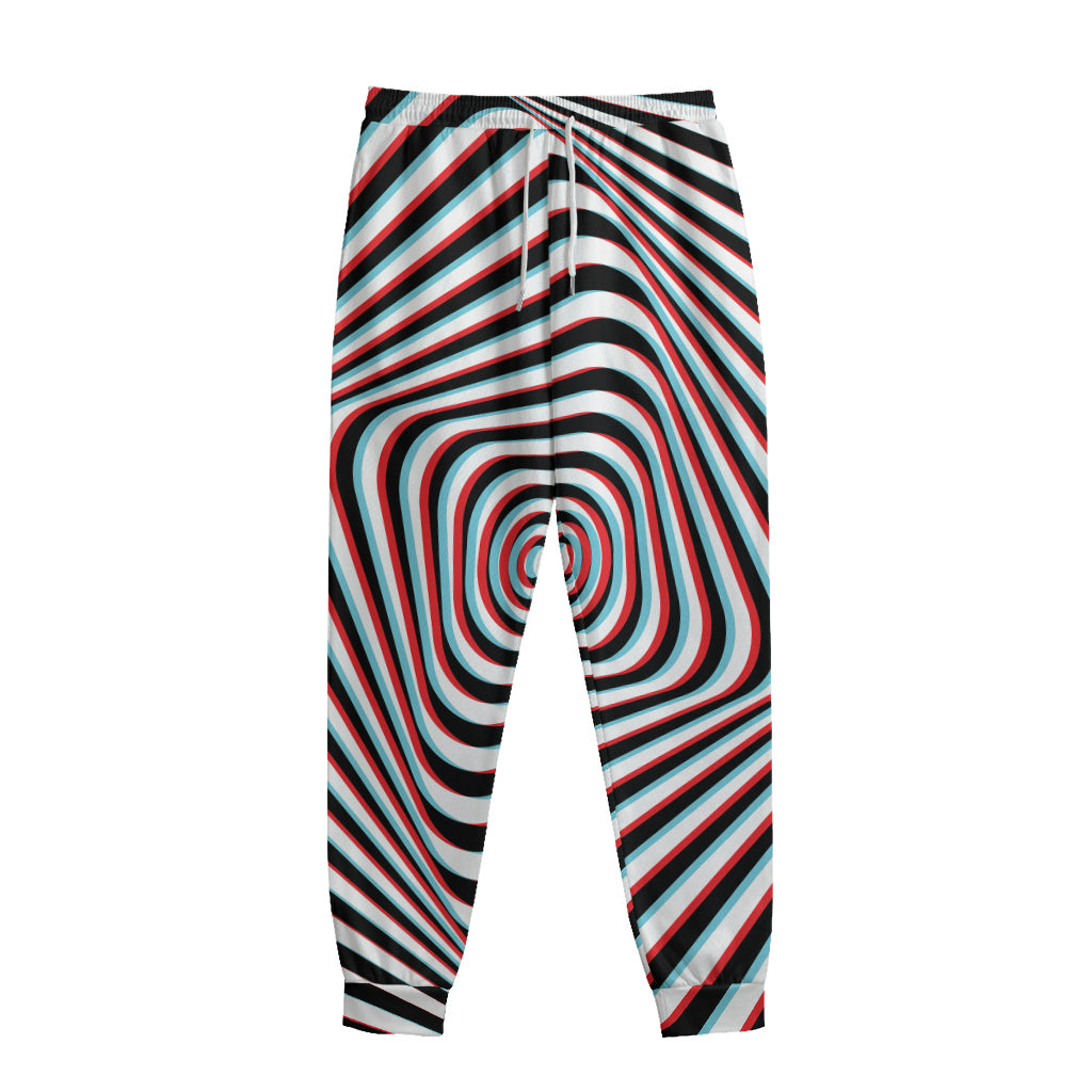 Anaglyph Optical Illusion Print Sweatpants