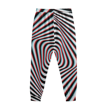 Anaglyph Optical Illusion Print Sweatpants