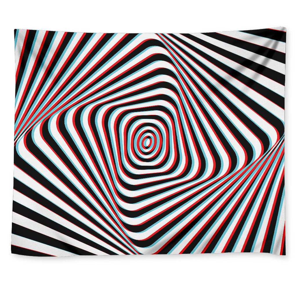 Anaglyph Optical Illusion Print Tapestry