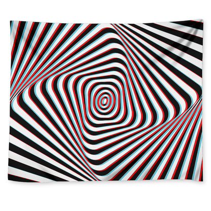 Anaglyph Optical Illusion Print Tapestry