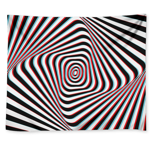 Anaglyph Optical Illusion Print Tapestry