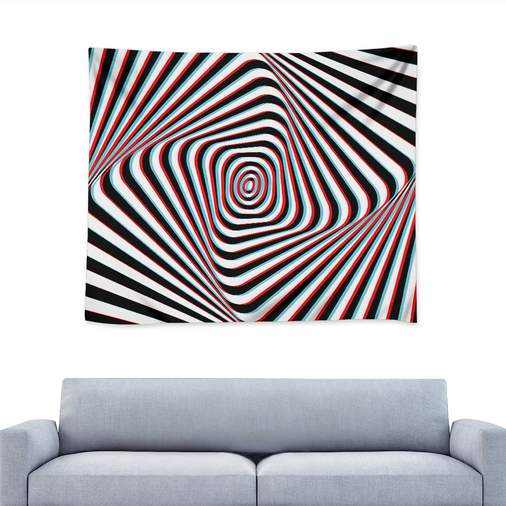Anaglyph Optical Illusion Print Tapestry