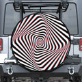 Anaglyph Optical Illusion Print Tire Cover