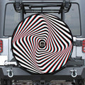 Anaglyph Optical Illusion Print Tire Cover With Camera Hole