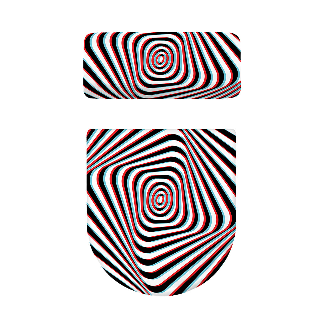 Anaglyph Optical Illusion Print Toilet Lid And Tank Cover Set