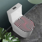 Anaglyph Optical Illusion Print Toilet Lid Cover