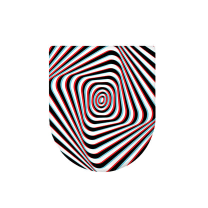 Anaglyph Optical Illusion Print Toilet Lid Cover