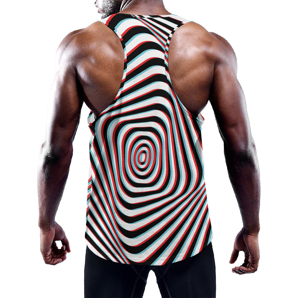 Anaglyph Optical Illusion Print Training Tank Top