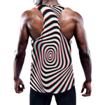 Anaglyph Optical Illusion Print Training Tank Top