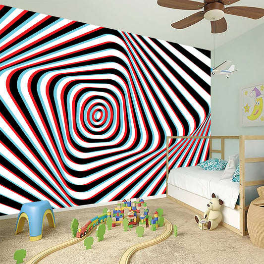 Anaglyph Optical Illusion Print Wall Sticker