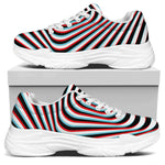 Anaglyph Optical Illusion Print White Chunky Shoes