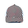 Anaglyph Optical Illusion Print White Mesh Trucker Hat