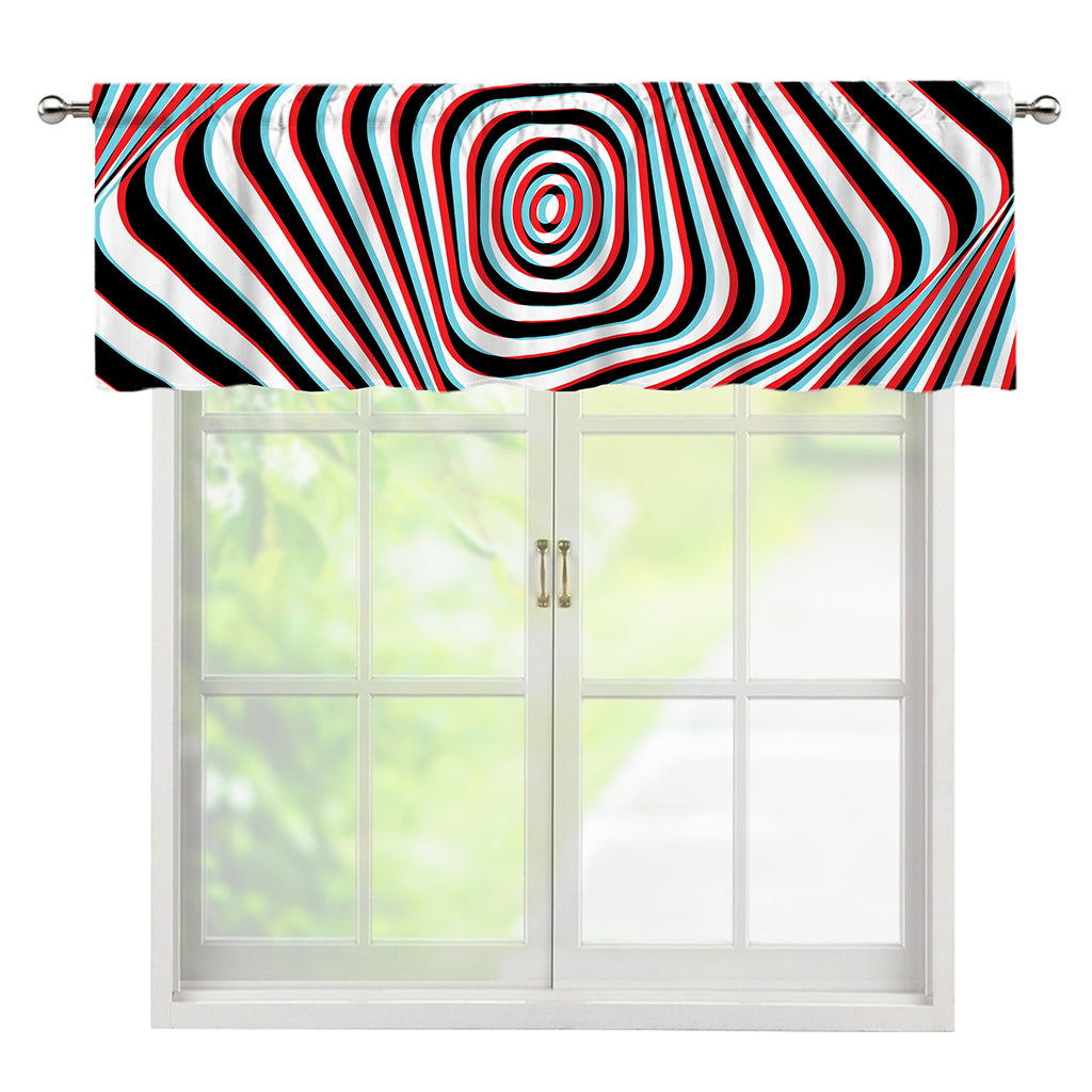 Anaglyph Optical Illusion Print Window Valance