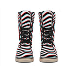 Anaglyph Optical Illusion Print Winter Boots