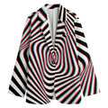 Anaglyph Optical Illusion Print Women's Blazer