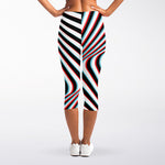 Anaglyph Optical Illusion Print Women's Capri Leggings