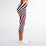 Anaglyph Optical Illusion Print Women's Capri Leggings