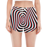 Anaglyph Optical Illusion Print Women's Split Running Shorts